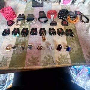 Costume Jewelry Lot 24  8 Bracelets. 8 Earrings. 8 Rings New List 2